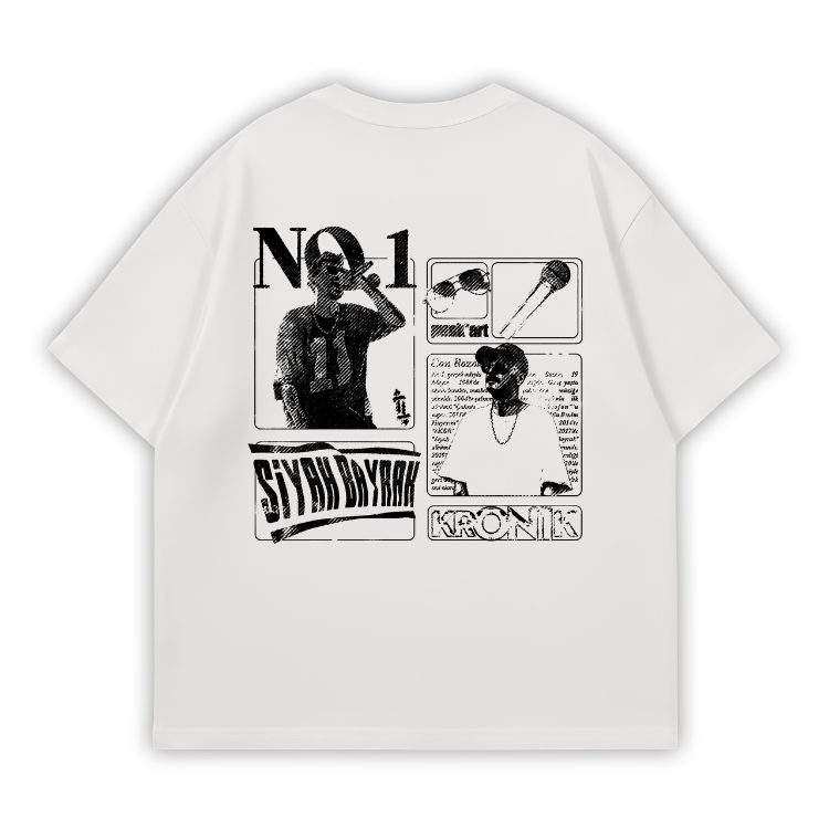 NO1 FANMADE Oversize T-Shirt Beyaz