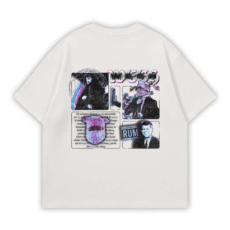 WEGH FANMADE Oversize T-Shirt Beyaz