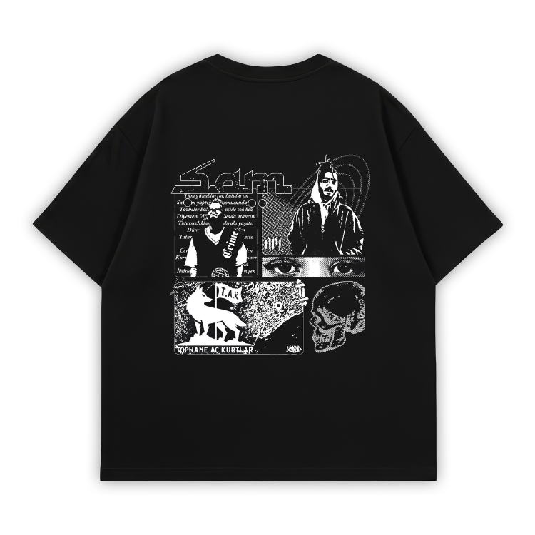 ŞAM FANMADE Oversize T-Shirt Siyah