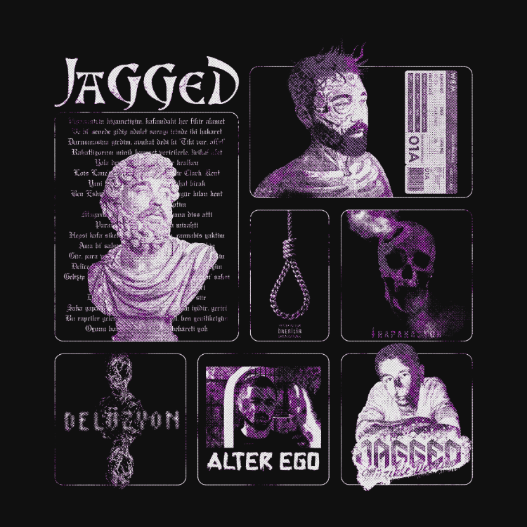 Jagged FANMADE Oversize T-Shirt Siyah