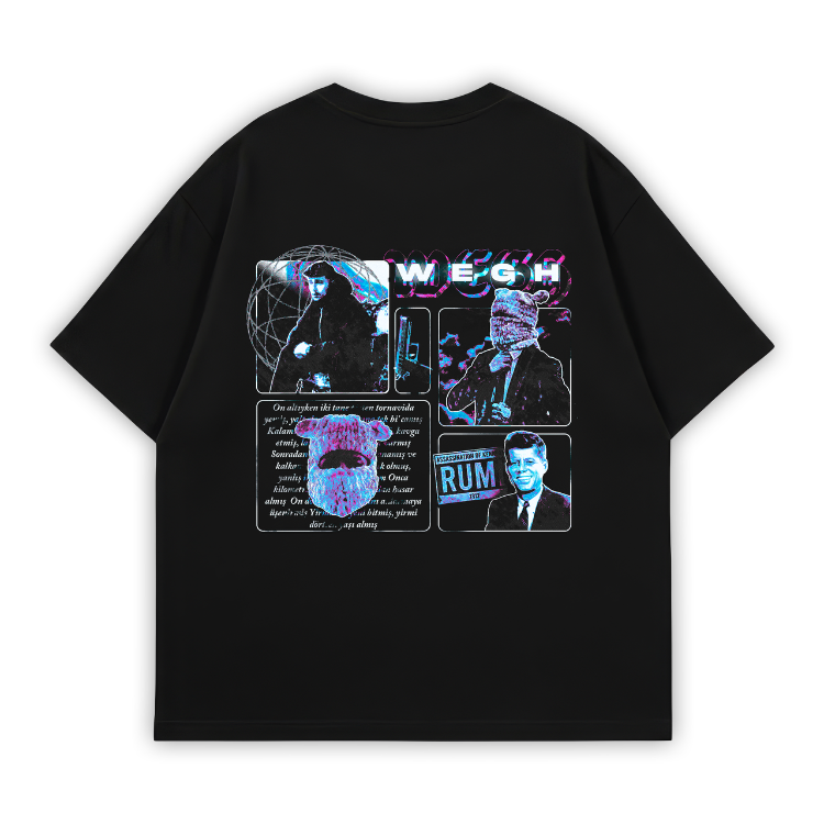 WEGH FANMADE Oversize T-Shirt Siyah