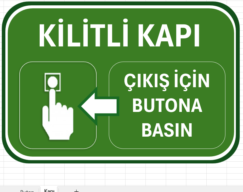 Kilitli acil çıkış kapıları için etiket