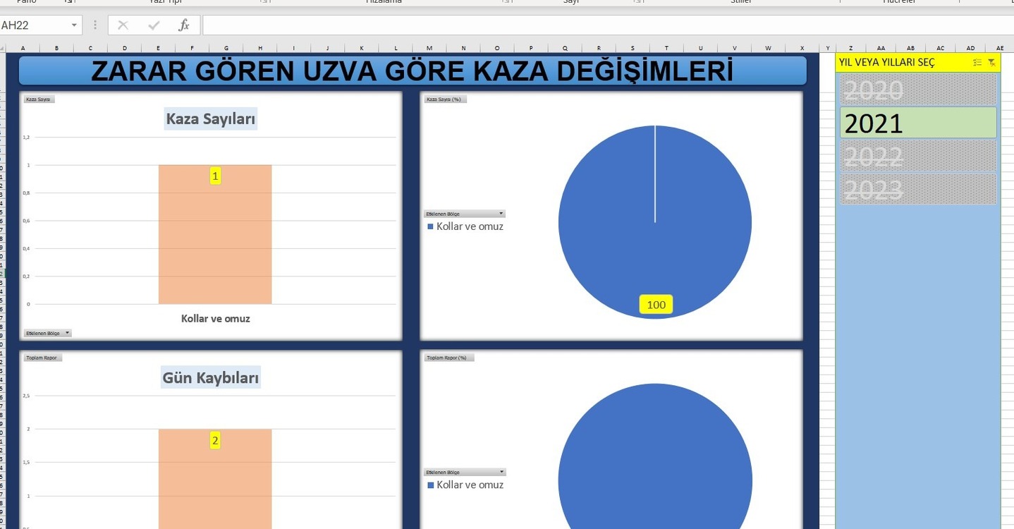 İş Kazası Takip Formu (Pivot tablo)