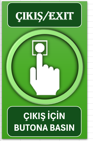 Kilitli acil çıkış kapıları için etiket
