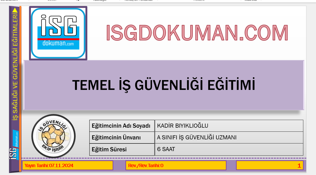 Temel İSG Eğitim Sunumu