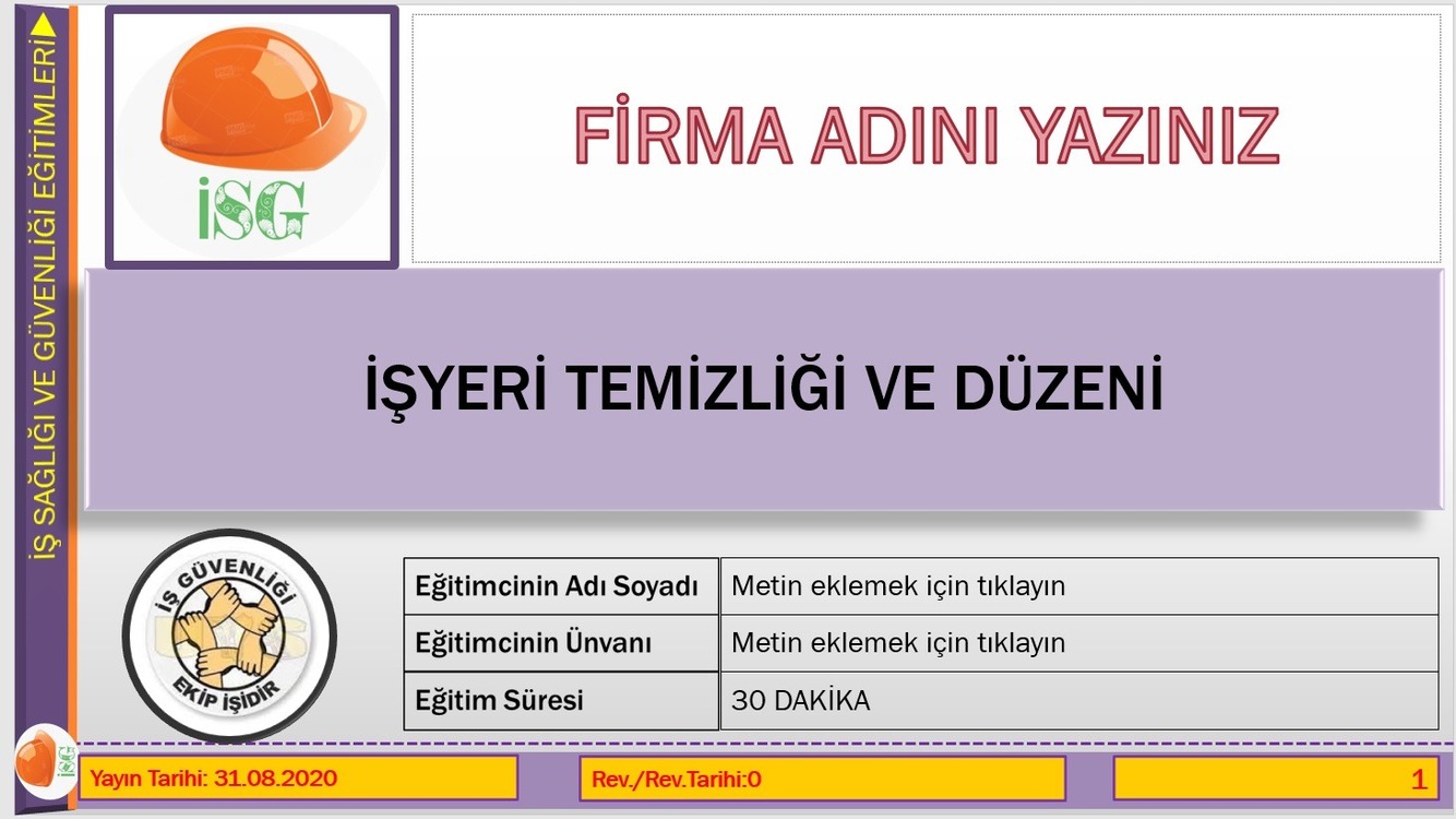 İşyeri temizliği ve düzeni isg eğitim sunumu