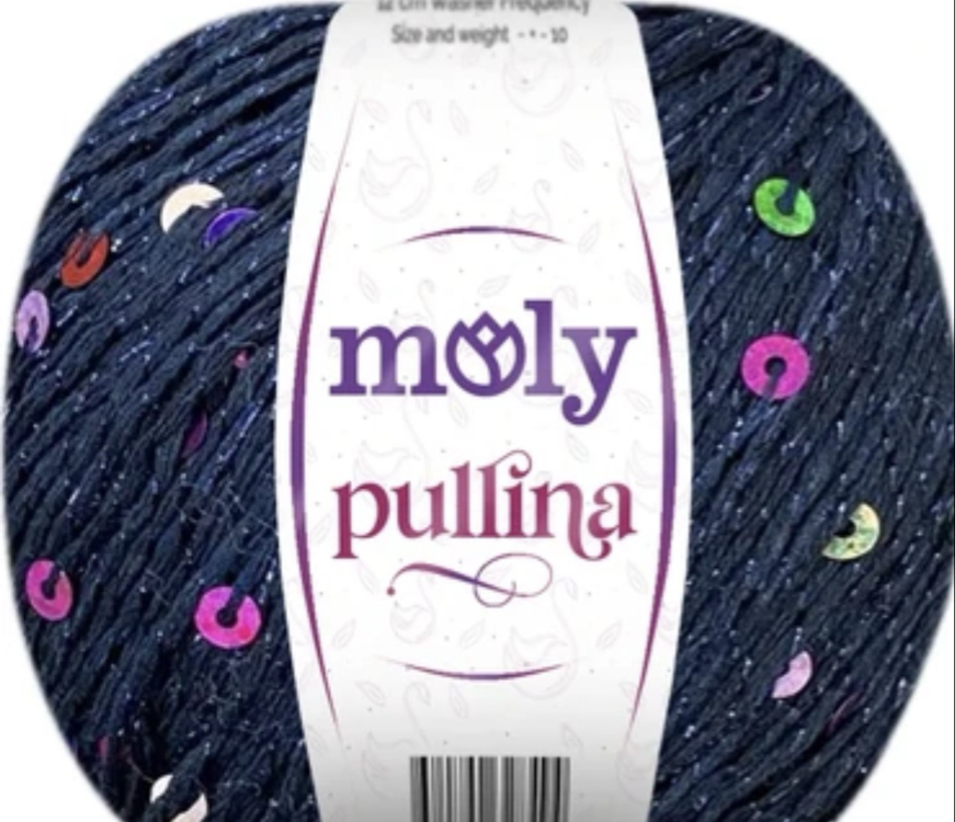 Molypullina lacivert simli pullu ip