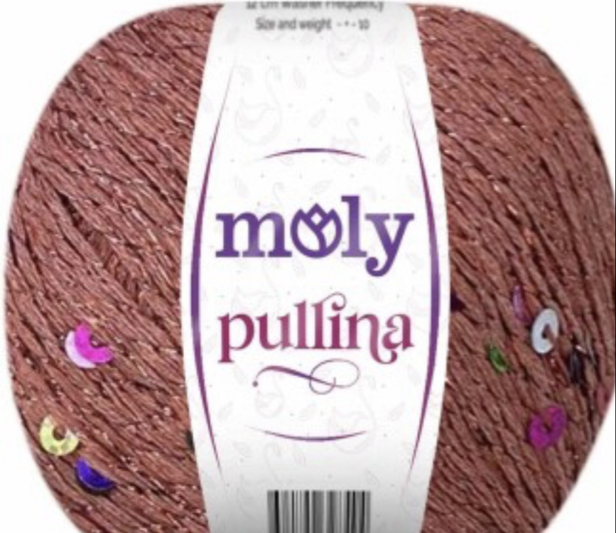 Molypullina kiremit renk simli pullu ip