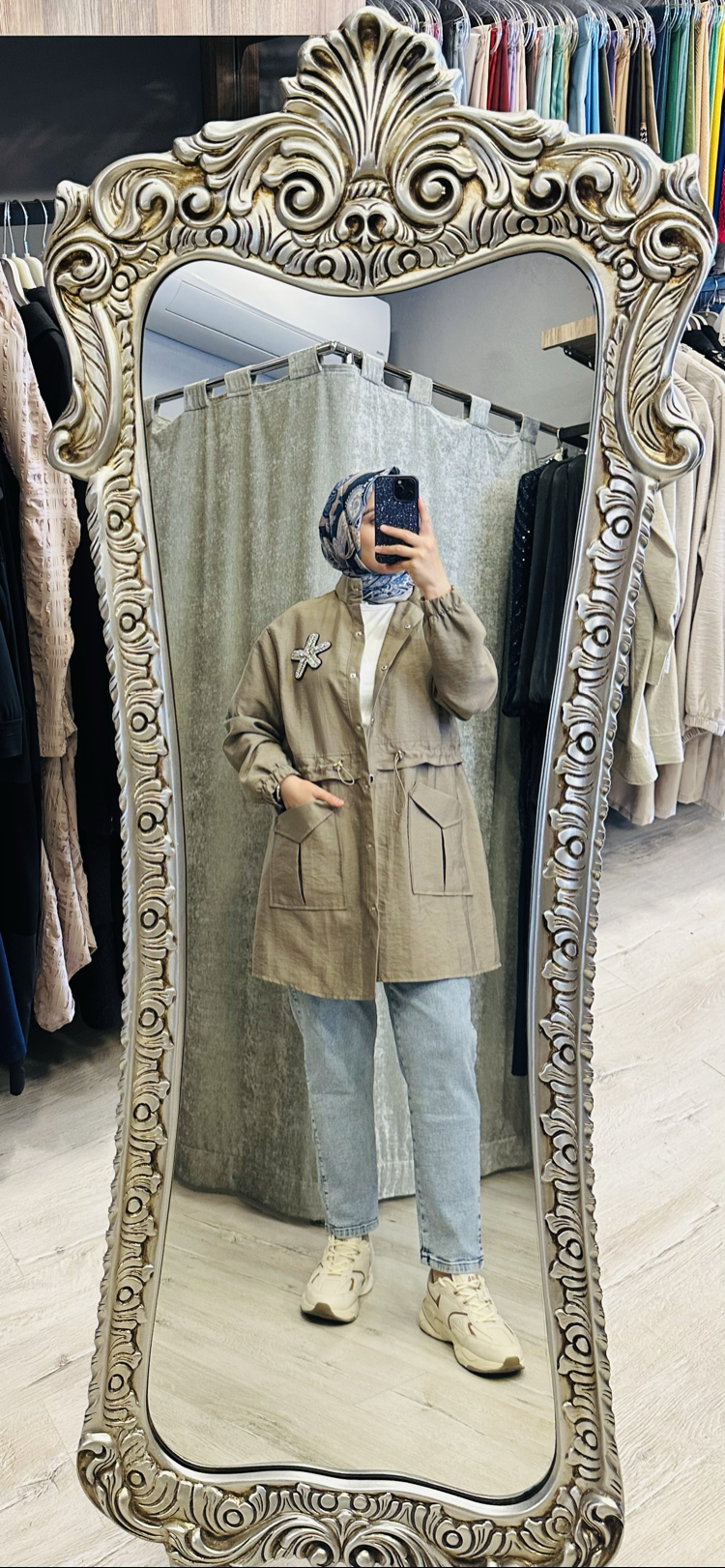 Zara kumaş giy-çık trenc vizon 