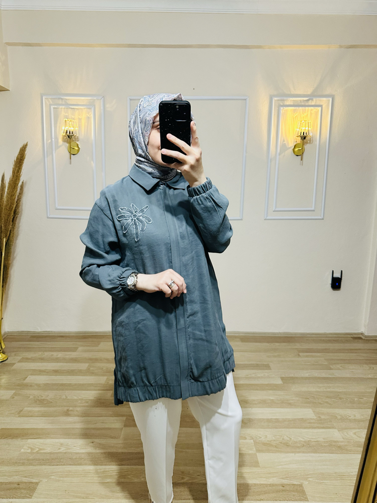 Armine tensel tunik petrol renk 