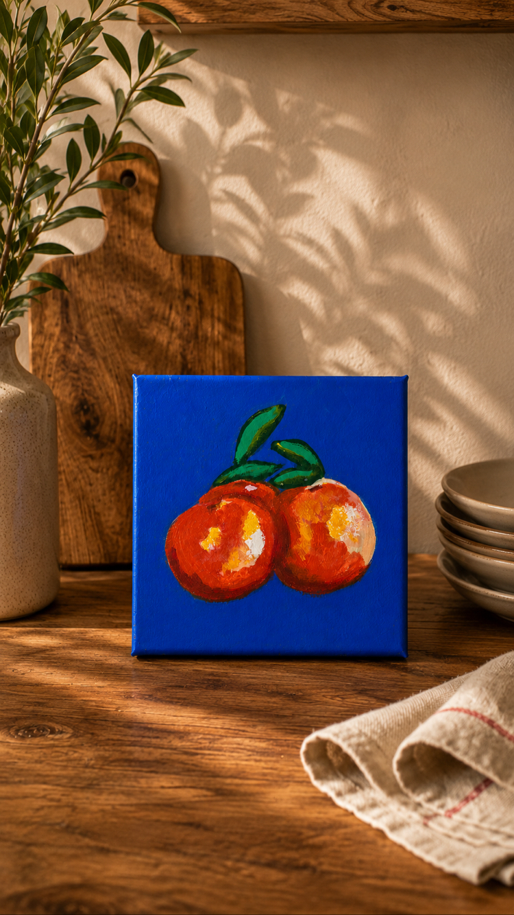 küçük meyve tablosu akrilik 15x15 cm