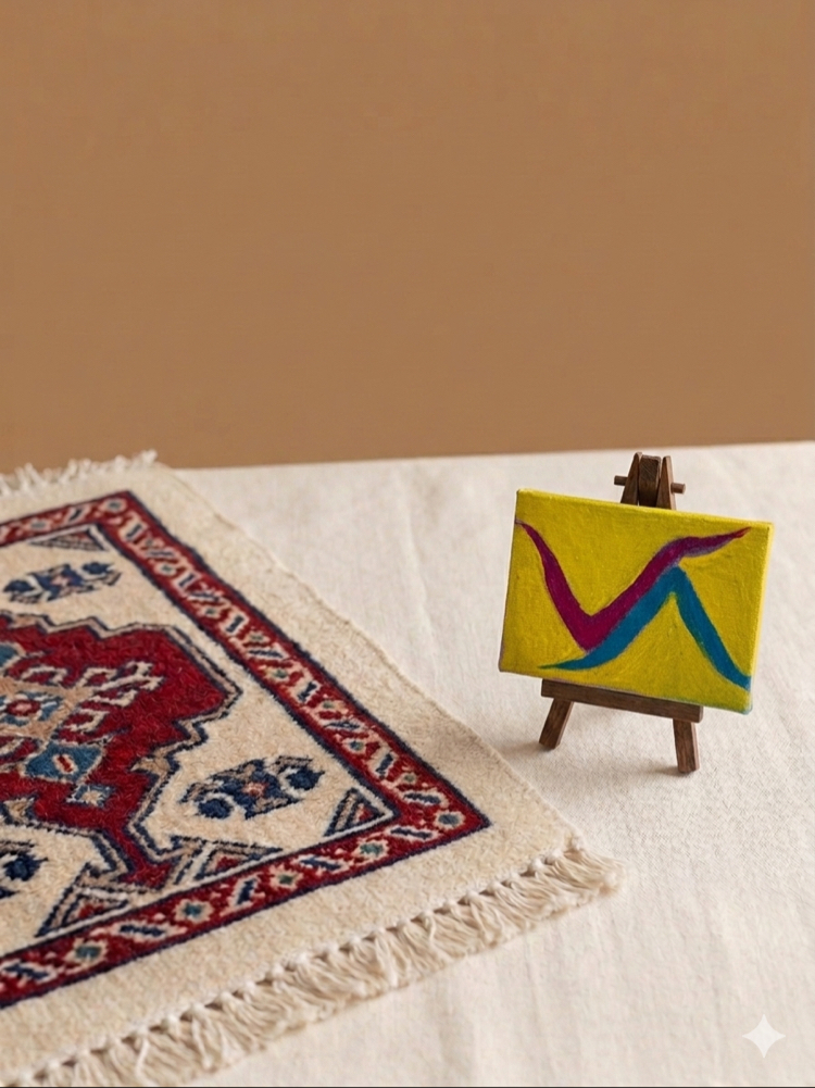 su yolu motifinden esinlenerek yapılan minik tablo