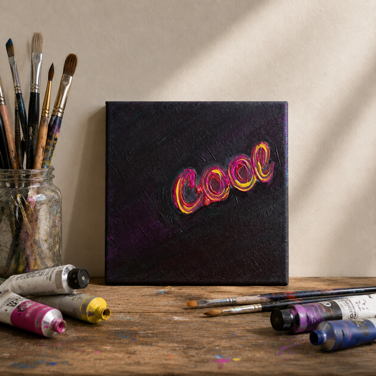 "cool" yazılı küçük akrilik tablo 15x15 cm