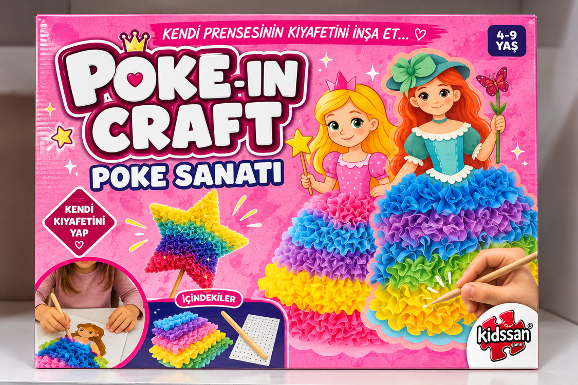 Poke-In Craft Prenses Kıyafet Tasarım ve Poke Sanatı Seti