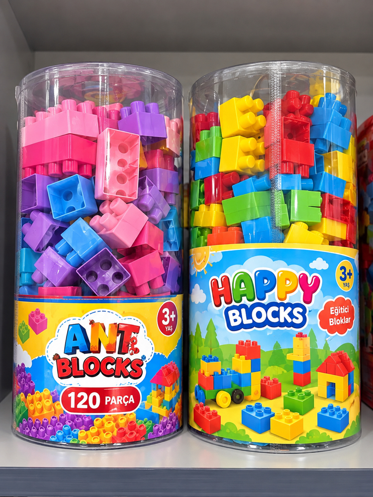 120 Parça Eğitici Renkli Blok Seti