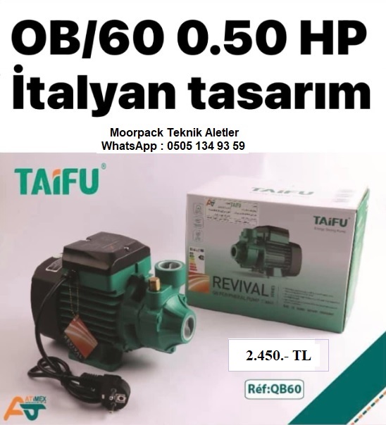 Mikro Vortex Yüzey Su Pompası - 0,50 Hp
