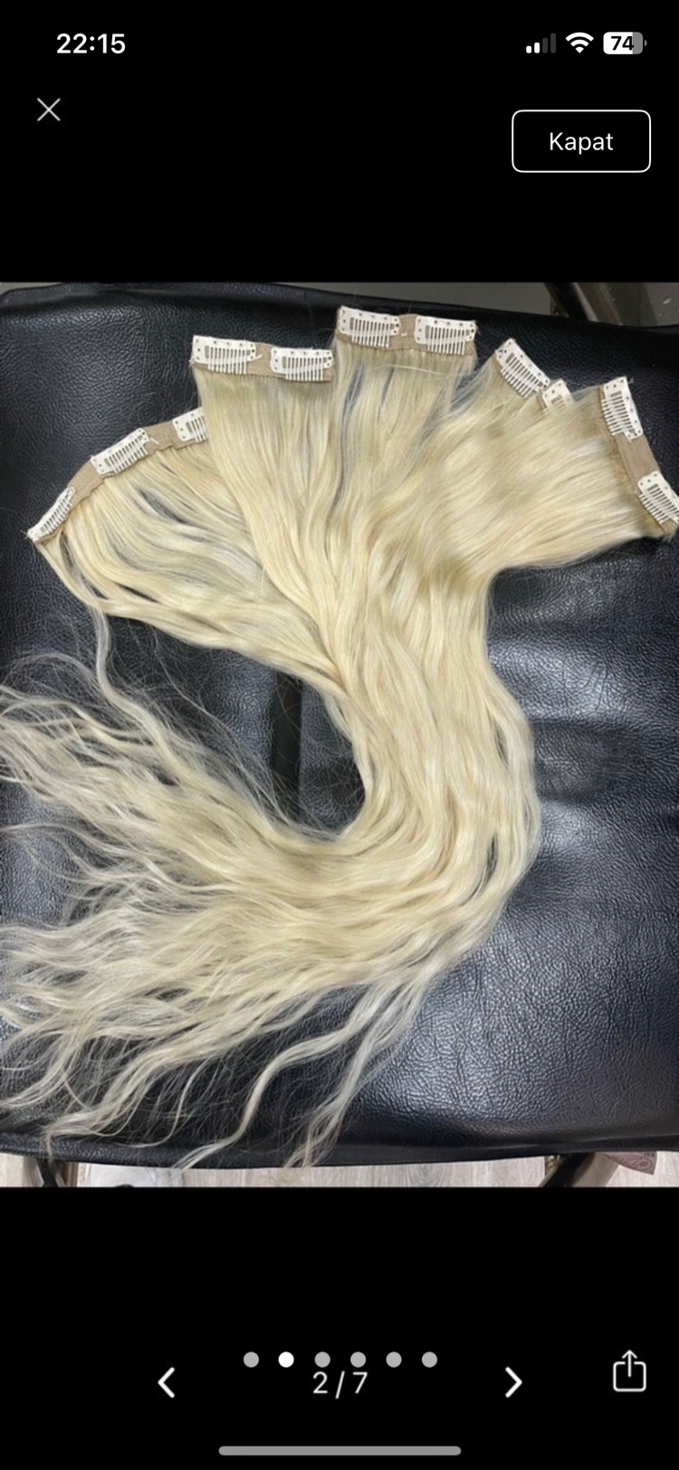 5’li Set 50cm Platin Gerçek Saç Çıt Çıt