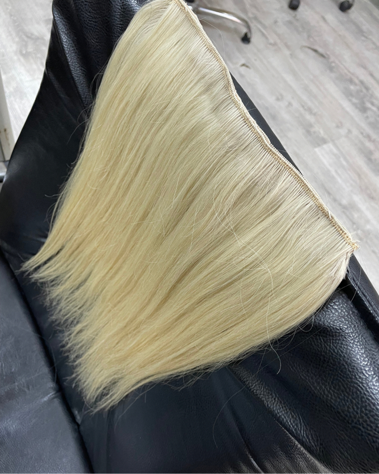 65cm 130gr Gerçek Saç Yarımay Platin