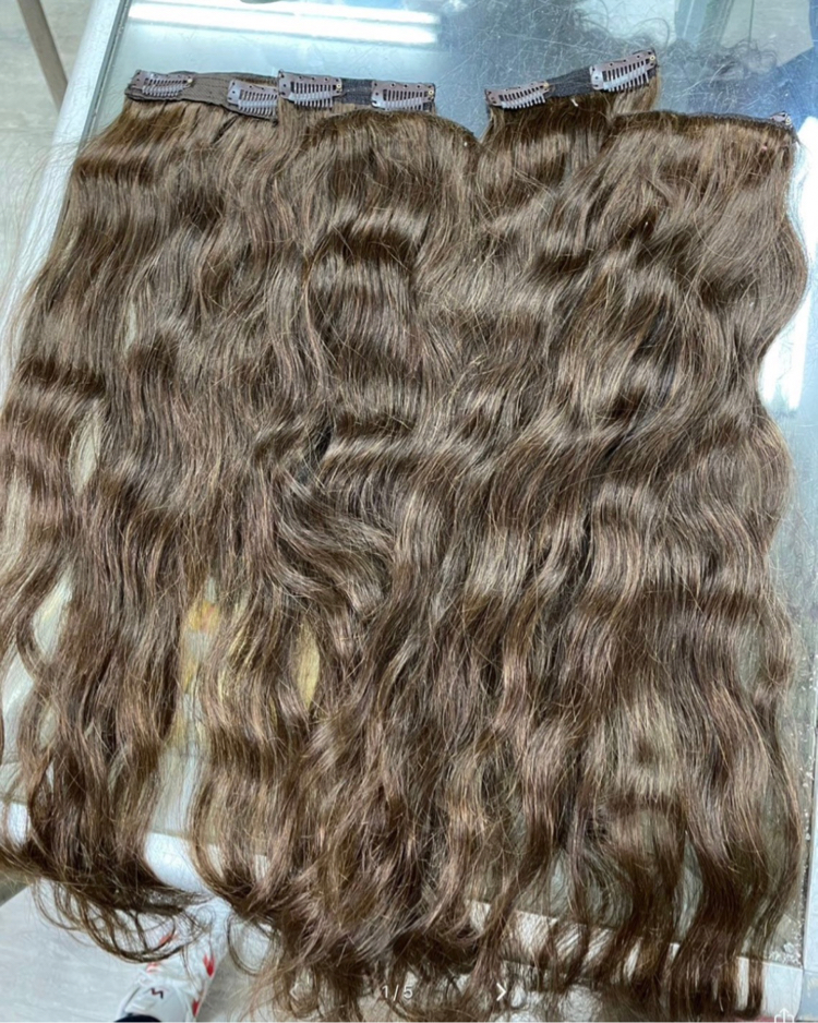 6’lı Set 50cm Küllü Kumral Gerçek Saç Çıt Çıt 
