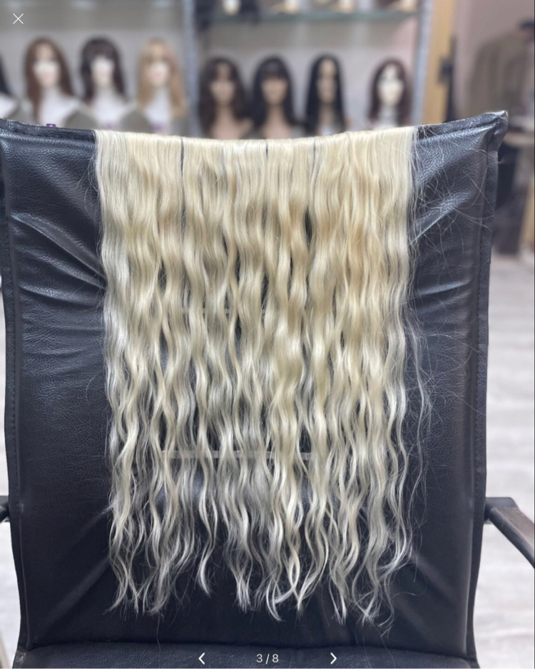 5’li Set 50cm Platin Gerçek Saç Çıt Çıt