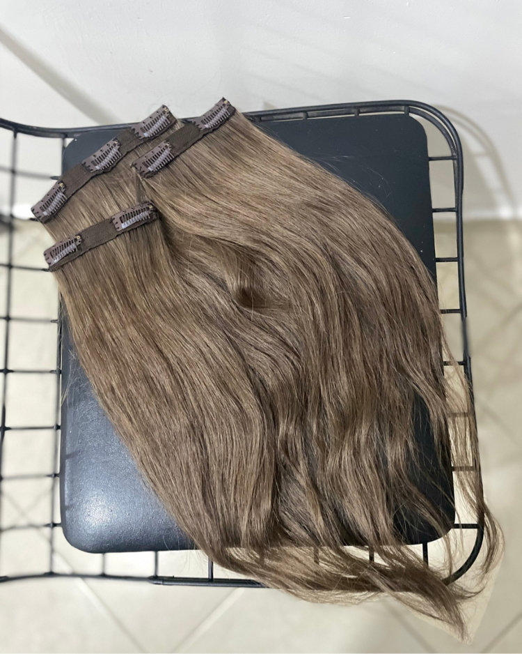 6’lı Set 50cm Küllü Kumral Gerçek Saç Çıt Çıt 