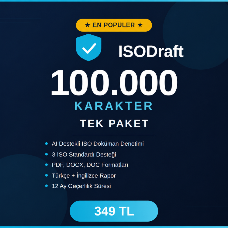 ISODraft Tek Paket — 100.000 Karakter