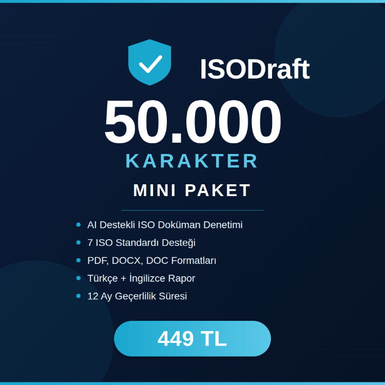 ISODraft Mini Paket — 50.000 Karakter