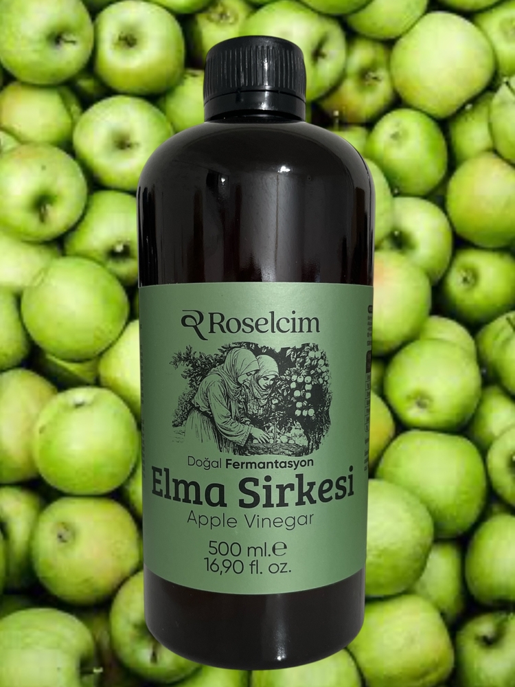 Yeşil Elma Sirkesi 500 ml-Doğal Fermentasyon