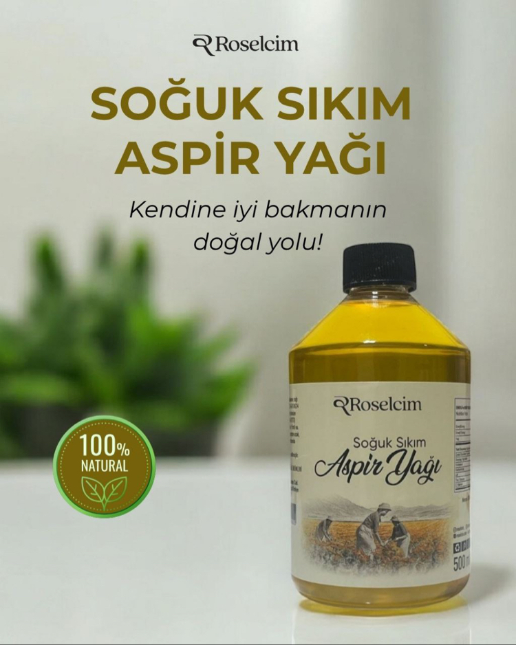 Aspir Yağı (Soğuk Sıkım 500 ml)