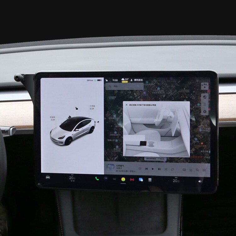 Tesla Model Y / Model 3 Ekran Arkasına Takılan Cep Telefonu Tutucusu, Siyah Renk
