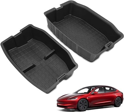 Tesla Model Y Arka Bagaj Düzenleyici Alt ve Üst, Tüm Yüzey Su Geçirmez 2'Lİ SİYAH