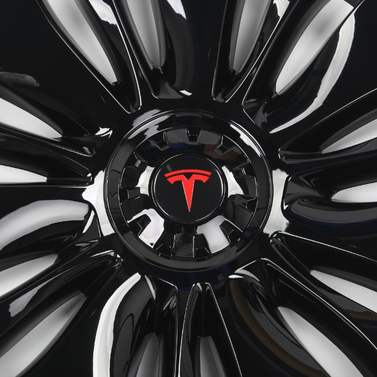 Model Y TURBO FLUX Jant Kapağı Seti 19 İnç, Parlak Siyah Renk