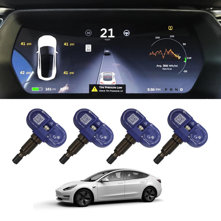 Tesla Model Y / Model 3 Orijinal Bluetooth Lastik Basıncı Sensörü (TPS), 4 Adet Set, Mavi Renk