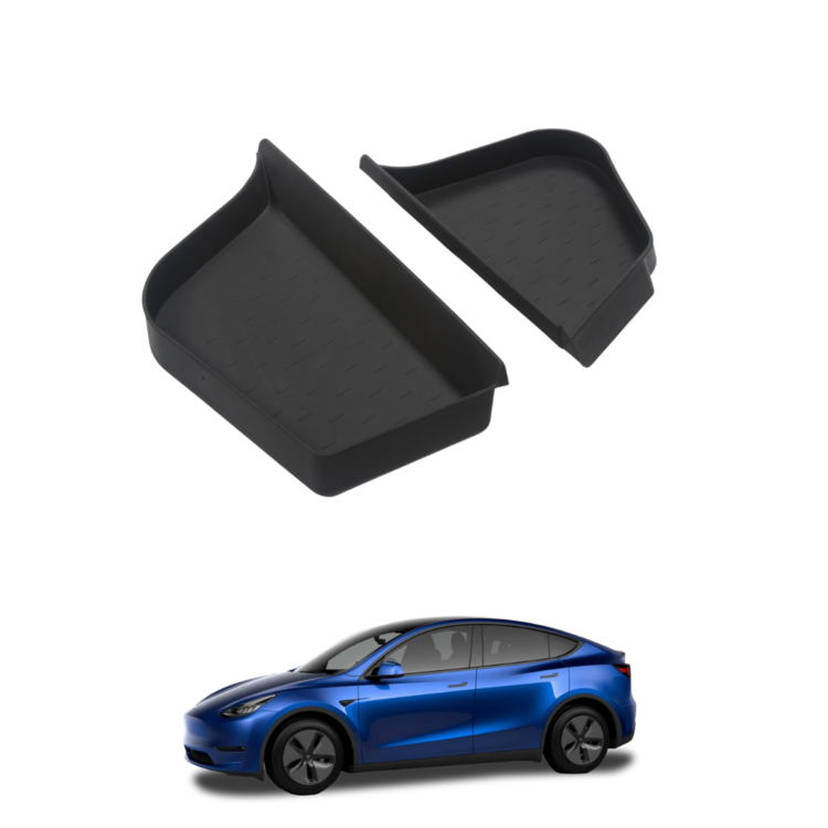 Tesla Model Y Arka Bagaj İçin Sağ ve Sol Köşe Düzenleme Rafları 2'Lİ SET SİYAH