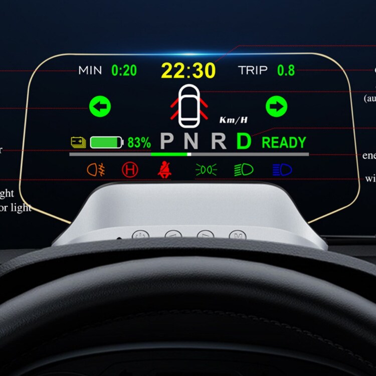Tesla Model Y Model 3 Çoklu Fonksiyonları Gösteren Çift Sistemli Ekran Göstergesi, HUD, GRİ