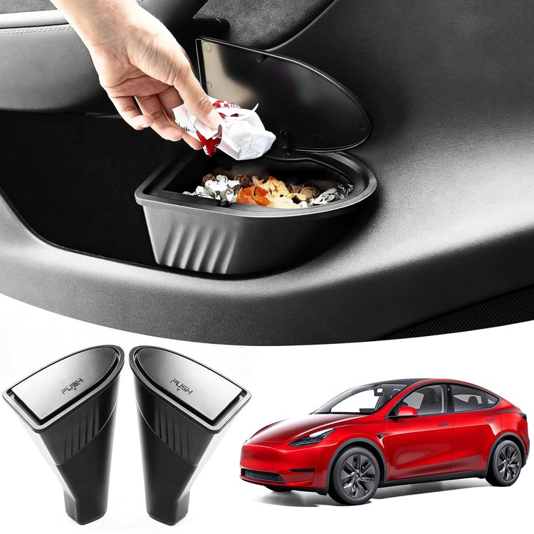 Model Y Ön Kapılar için Çöp Kutusu, 2 Adet Set MAT SİYAH