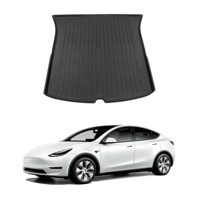 Tesla Model Y Arka Bagaj Havuzlu Kauçuk Paspası ÜST KISIM SİYAH