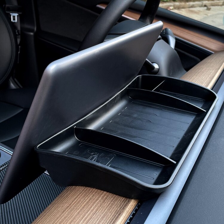 Tesla Model Y / Model 3 Mıknatıs Tutuculu Ekran Arkasına Takılan Düzenleyici, Siyah Renk