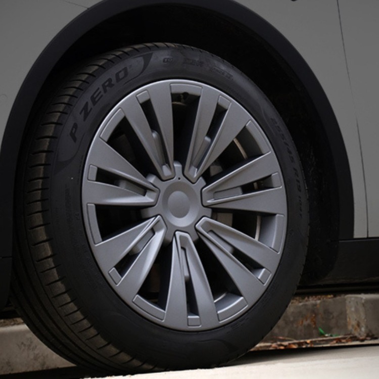 Model Y X PLAID Jant Kapağı Seti 19 İnç, Gri