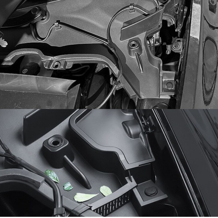 Tesla Model Y Ön Kaput İçi Su Kılavuz Kanalı, 2 Adet Set Olarak, Siyah Renk