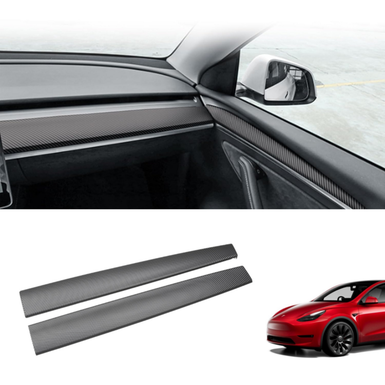 Tesla Model Y Ön Göğüs Dekoratif Siyah Mat Karbon Kaplam 2'Lİ SET