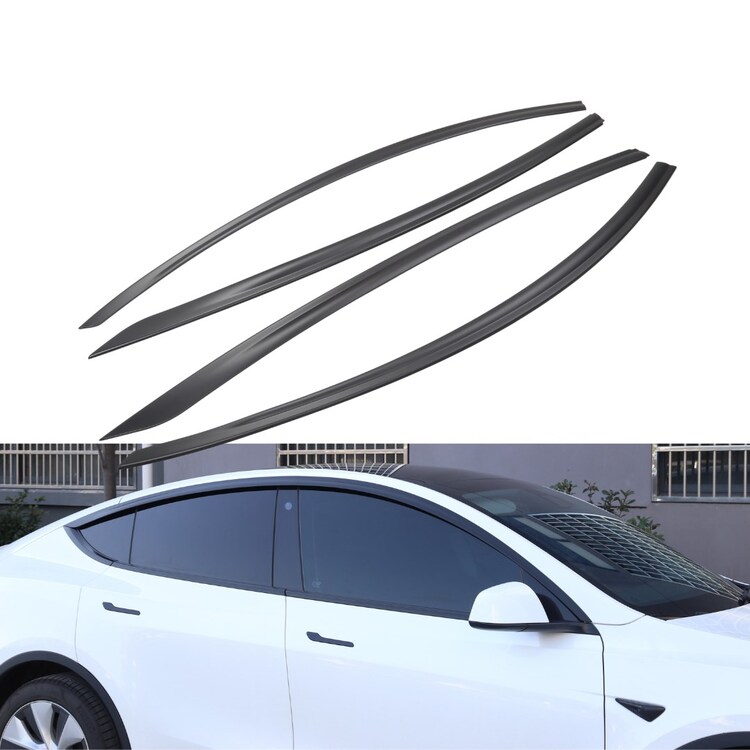 Tesla Model Y Cam Rüzgarlığı, 4 Adet Set Olarak, Mat Siyah Renk