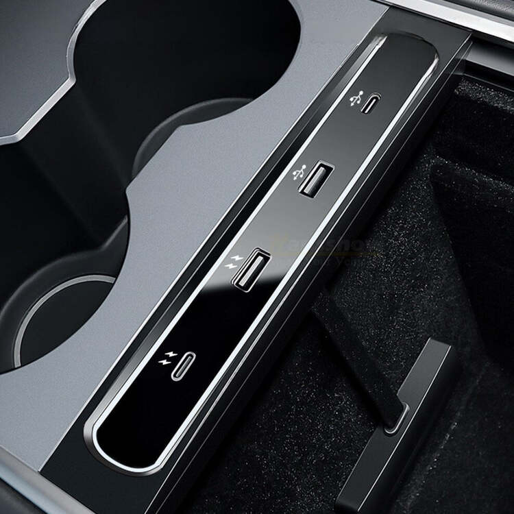 Tesla Model Y/Model 3 Hızlı Şarj ve Data Aktarım Portu, Type C & USB-A Şarj ve Data Aktarımı