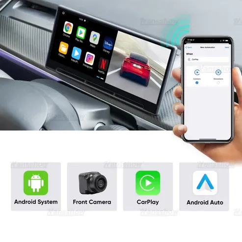 Tesla Model Y Model 3 F9 9 İnç Orta Konsol Paneli Dokunmatik Ekranı Kamera, Carplay ve Android, 