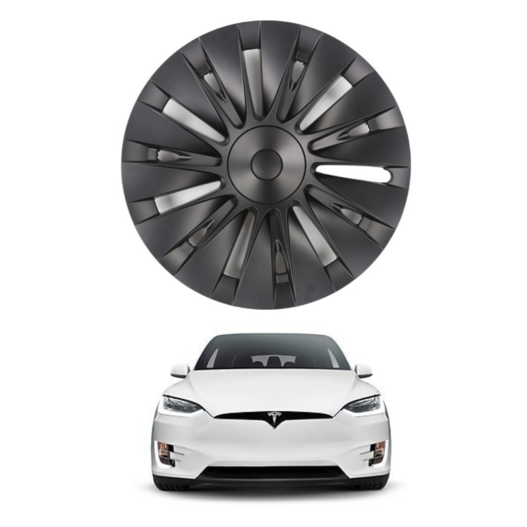Tesla Model Y SOLAR Jant Kapağı Seti 19 İnç, Mat Siyah Renk 4 ADET