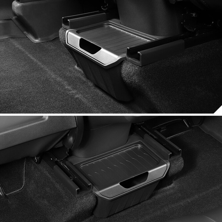 Tesla Model Y Arka Koltuk Altına Takılan Kapaklı Saklama Alanı, Siyah Renk