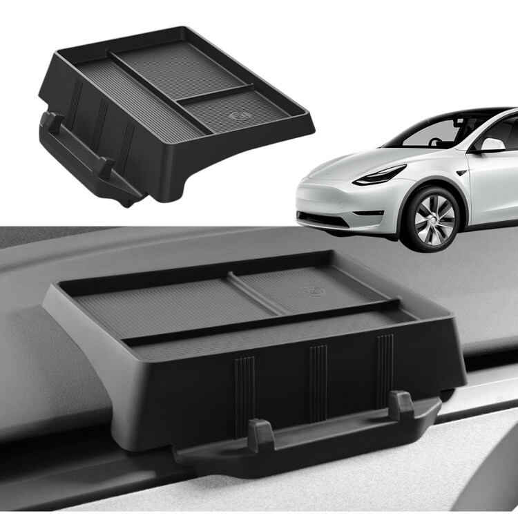 Tesla Model Y / Model 3 Ön Göğüse Takılan Çok Amaçlı Silikon Düzenleyici, Siyah Renk