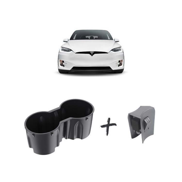 Tesla Model Y / Model 3 Orta Konsol Bardak Tutucu ve Orta Klips Seti, SİYAH