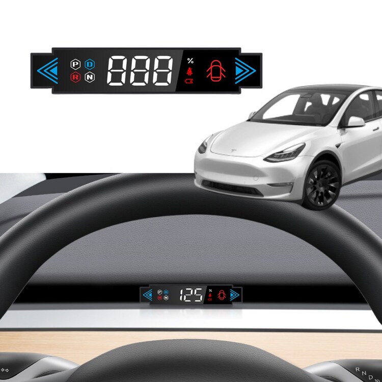 Tesla Model Y/Model 3 Çoklu Fonksiyonu Gösteren Havalandırmaya Takılan Ekran Göstergesi,SİYAH