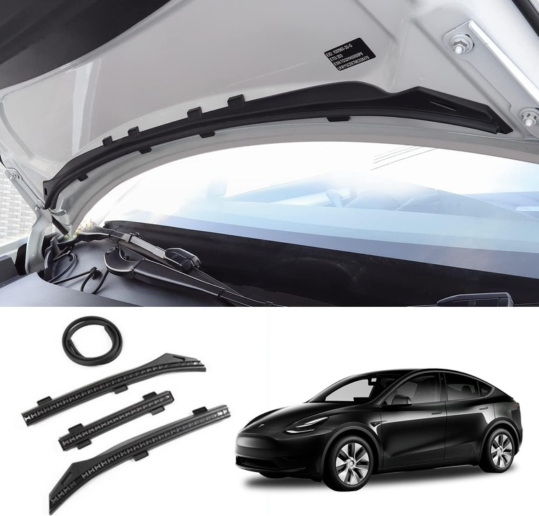 Tesla Model Y Kaput İçi Su Geçirmez Kaplama Seti, 3 Adet Set Olarak, Mat Siyah